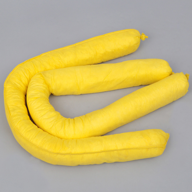 Chaussette absorbante chimique jaune d'usine chimique super absorbante